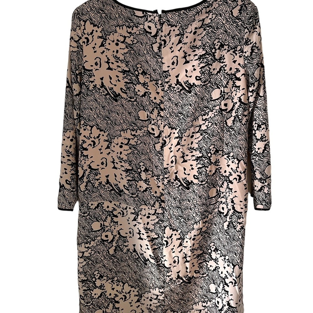 Women’s Dress Black & Cream Midi Silk Size 10 - Picture 5 of 8